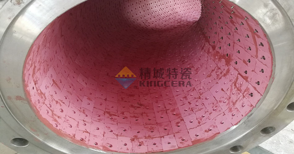 電廠煤粉管道耐磨陶瓷彎頭